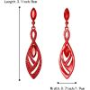 imageBriLove Womens Crystal Gorgeous Twisted Dual Chandelier Teardrop Fashion Pierced Dangle EarringsRuby Color RedTone