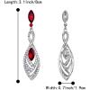 imageBriLove Womens Crystal Gorgeous Twisted Dual Chandelier Teardrop Fashion Pierced Dangle EarringsRuby Color SilverTone
