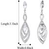 imageBriLove Womens Crystal Gorgeous Twisted Dual Chandelier Teardrop Fashion Pierced Dangle EarringsSilverTone Clear
