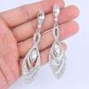 imageBriLove Womens Crystal Gorgeous Twisted Dual Chandelier Teardrop Fashion Pierced Dangle EarringsSilverTone Clear