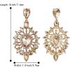 imageBriLove Womens Fashion Trendy Crystal Teardrop Halo Chandelier Dangle EarringsChampagne GoldTone