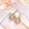 imageBriLove Womens Fashion Trendy Crystal Teardrop Halo Chandelier Dangle EarringsChampagne GoldTone