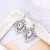 imageBriLove Womens Fashion Trendy Crystal Teardrop Halo Chandelier Dangle EarringsClear SilverTone