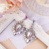 imageBriLove Womens Fashion Trendy Crystal Teardrop Halo Chandelier Dangle EarringsIridescent AB SilverTone