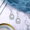 imageBriLove Womens Wedding Bridal Crystal Emerald Cut Infinity Figure 8 Chandelier Dangle Earrings01Clear SilverTone
