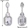 imageBriLove Womens Wedding Bridal Crystal Emerald Cut Infinity Figure 8 Chandelier Dangle Earrings01Clear SilverTone