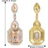 imageBriLove Womens Wedding Bridal Crystal Emerald Cut Infinity Figure 8 Chandelier Dangle Earrings02Champagne w Clear GoldTone