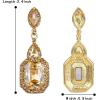 imageBriLove Womens Wedding Bridal Crystal Emerald Cut Infinity Figure 8 Chandelier Dangle Earrings03Champagne GoldTone