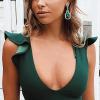 imageBriLove Womens Wedding Bridal Crystal Emerald Cut Infinity Figure 8 Chandelier Dangle Earrings04Emerald Color GoldTone