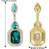 imageBriLove Womens Wedding Bridal Crystal Emerald Cut Infinity Figure 8 Chandelier Dangle Earrings04Emerald Color GoldTone