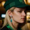 imageBriLove Womens Wedding Bridal Crystal Emerald Cut Infinity Figure 8 Chandelier Dangle Earrings04Emerald Color GoldTone