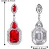 imageBriLove Womens Wedding Bridal Crystal Emerald Cut Infinity Figure 8 Chandelier Dangle Earrings05Ruby Color SilverTone