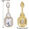 imageBriLove Womens Wedding Bridal Crystal Emerald Cut Infinity Figure 8 Chandelier Dangle Earrings08Clear GoldTone