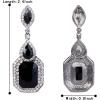 imageBriLove Womens Wedding Bridal Crystal Emerald Cut Infinity Figure 8 Chandelier Dangle Earrings09BlackClear BlackTone