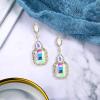 imageBriLove Womens Wedding Bridal Crystal Emerald Cut Infinity Figure 8 Chandelier Dangle Earrings11Iridescent AB GoldTone