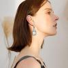 imageBriLove Womens Wedding Bridal Crystal Emerald Cut Infinity Figure 8 Chandelier Dangle Earrings14Clear BlackTone