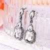 imageBriLove Womens Wedding Bridal Crystal Emerald Cut Infinity Figure 8 Chandelier Dangle Earrings14Clear BlackTone