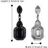 imageBriLove Womens Wedding Bridal Crystal Emerald Cut Infinity Figure 8 Chandelier Dangle Earrings15Black BlackTone