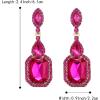 imageBriLove Womens Wedding Bridal Crystal Emerald Cut Infinity Figure 8 Chandelier Dangle EarringsHot Pink GoldTone