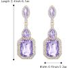 imageBriLove Womens Wedding Bridal Crystal Emerald Cut Infinity Figure 8 Chandelier Dangle EarringsLight Purple GoldTone