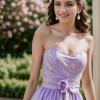 imageBriLove Womens Wedding Bridal Crystal Emerald Cut Infinity Figure 8 Chandelier Dangle EarringsLight Purple GoldTone