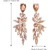 imageBriLove Womens Wedding Bridal Crystal Teardrop Multi Marquise Cluster Bling Dangle Earrings04Peach RoseGoldTone