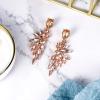 imageBriLove Womens Wedding Bridal Crystal Teardrop Multi Marquise Cluster Bling Dangle Earrings04Peach RoseGoldTone