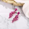 imageBriLove Womens Wedding Bridal Crystal Teardrop Multi Marquise Cluster Bling Dangle Earrings05Hot Pink GoldToned