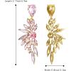 imageBriLove Womens Wedding Bridal Crystal Teardrop Multi Marquise Cluster Bling Dangle Earrings06Pink GoldTone