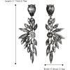 imageBriLove Womens Wedding Bridal Crystal Teardrop Multi Marquise Cluster Bling Dangle Earrings08Grey BlackTone