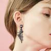 imageBriLove Womens Wedding Bridal Crystal Teardrop Multi Marquise Cluster Bling Dangle Earrings08Grey BlackTone