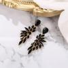 imageBriLove Womens Wedding Bridal Crystal Teardrop Multi Marquise Cluster Bling Dangle Earrings10Black GoldTone