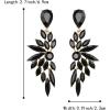imageBriLove Womens Wedding Bridal Crystal Teardrop Multi Marquise Cluster Bling Dangle Earrings10Black GoldTone