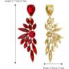 imageBriLove Womens Wedding Bridal Crystal Teardrop Multi Marquise Cluster Bling Dangle Earrings11Ruby Color GoldTone