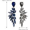 imageBriLove Womens Wedding Bridal Crystal Teardrop Multi Marquise Cluster Bling Dangle Earrings12Sapphire Color BlackTone