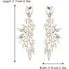 imageBriLove Womens Wedding Bridal Crystal Teardrop Multi Marquise Cluster Bling Dangle Earrings13Clear GoldTone