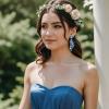 imageBriLove Womens Wedding Bridal Crystal Teardrop Multi Marquise Cluster Bling Dangle Earrings14Blue GoldTone
