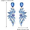imageBriLove Womens Wedding Bridal Crystal Teardrop Multi Marquise Cluster Bling Dangle Earrings14Blue GoldTone