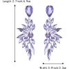 imageBriLove Womens Wedding Bridal Crystal Teardrop Multi Marquise Cluster Bling Dangle Earrings15Light Purple SilverTone