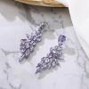 imageBriLove Womens Wedding Bridal Crystal Teardrop Multi Marquise Cluster Bling Dangle Earrings15Light Purple SilverTone