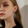 imageBriLove Womens Wedding Bridal Crystal Teardrop Multi Marquise Cluster Bling Dangle Earrings16Grey SilverTone