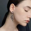 imageBriLove Womens Wedding Bridal Crystal Teardrop Multi Marquise Cluster Bling Dangle Earrings16Grey SilverTone