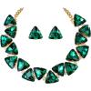 Emerald Color Gold-Tone