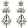 imageBriLove Art Deco Vintage Inspired Rhinestone Marquise Teardrop Flower Statement Dangle Earrings for WomenClear AntiqueGoldTone