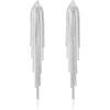 imageBriLove Fashion Long Chandelier Tassel Dangle Drop Earrings for Women Party Prom AccessoriesLinear SilverTone