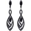 imageBriLove Womens Crystal Gorgeous Twisted Dual Chandelier Teardrop Fashion Pierced Dangle EarringsBlack BlackTone