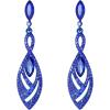 imageBriLove Womens Crystal Gorgeous Twisted Dual Chandelier Teardrop Fashion Pierced Dangle EarringsBlue BlueTone