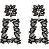 imageBriLove Womens Fashion Crystal Geometric Rhinestone Marquise Teardrop Cluster Dangle Earrings for Wedding Prom Party Black GoldToned