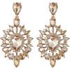 imageBriLove Womens Fashion Trendy Crystal Teardrop Halo Chandelier Dangle EarringsChampagne GoldTone