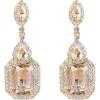imageBriLove Womens Wedding Bridal Crystal Emerald Cut Infinity Figure 8 Chandelier Dangle Earrings02Champagne w Clear GoldTone
